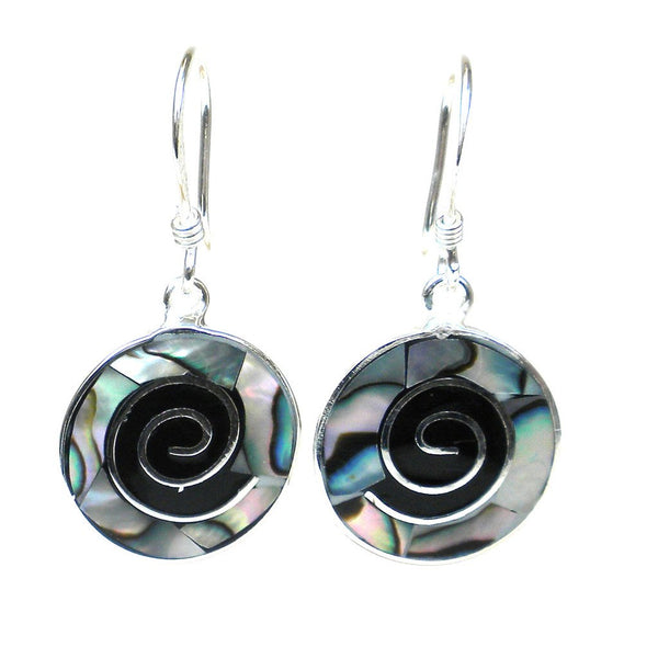 Abalone Shell Spiral Earrings - Artisana