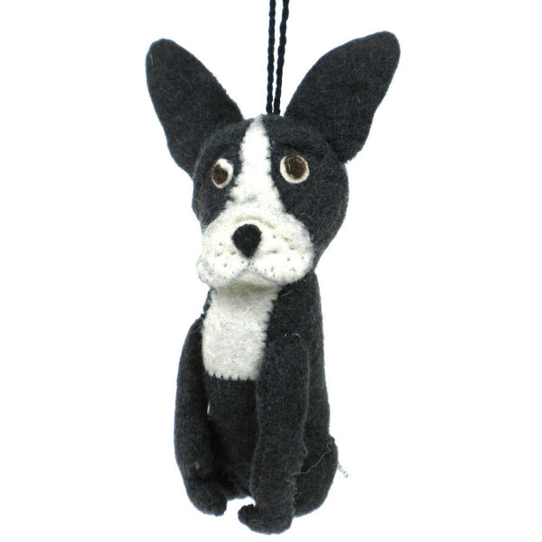 Felt Frenchie Dog Ornament - Silk Road Bazaar (O)