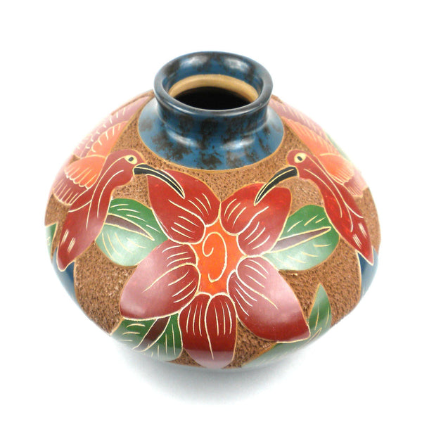 3 inch Tall 5 inch Wide Vase - Bird Handmade and Fair Trade