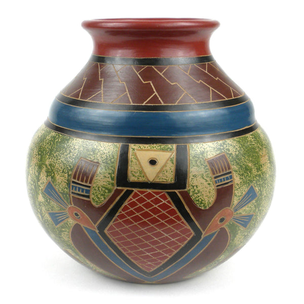 7 inch Tall Vase - Abstract Handmade and Fair Trade