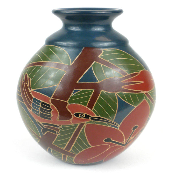 8 inch Tall Vase - Red Bird Handmade and Fair Trade