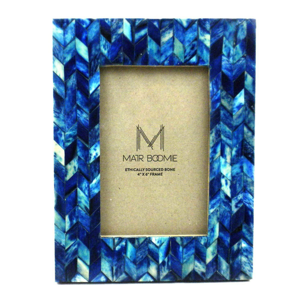 Blue Chevon Bone Wood Frame - Matr Boomie (P)