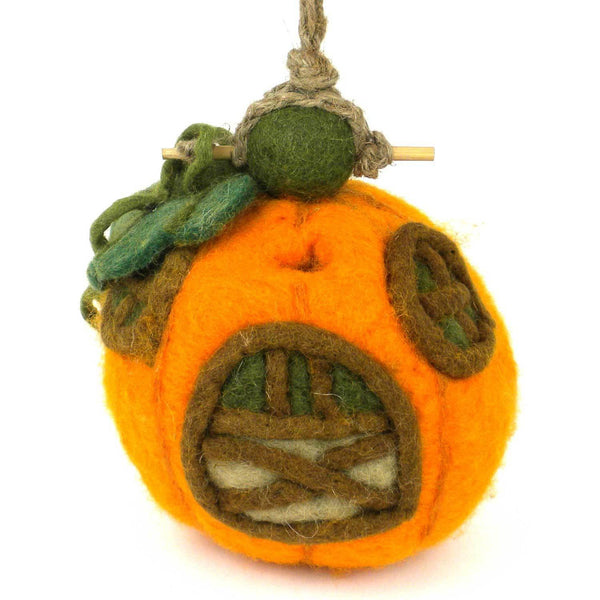 Felt Pumpkin Cottage Bird House - Wild Woolies