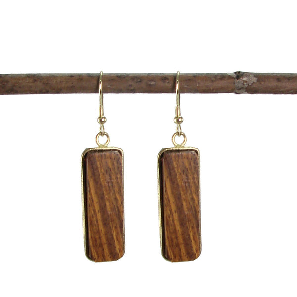 Wooden Linear Earrings - WorldFinds