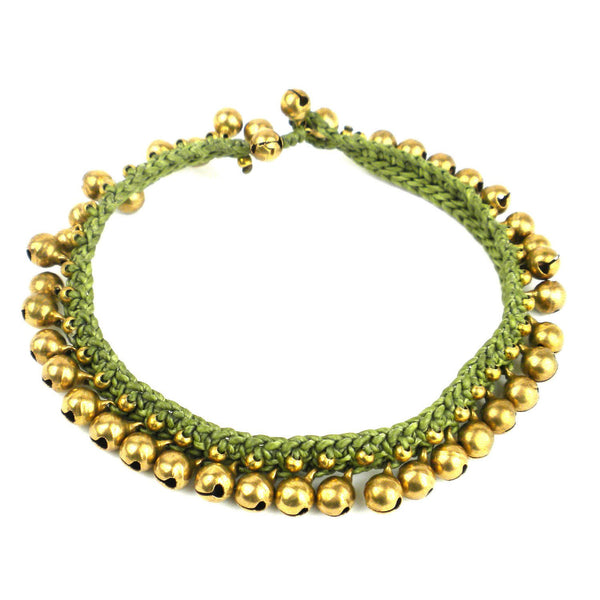Rasa Bells Anklet - Olive - Global Groove (J)