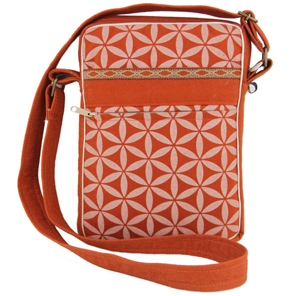 Flower of Life Festival Bag Terracotta/Cream - Global Groove (B)