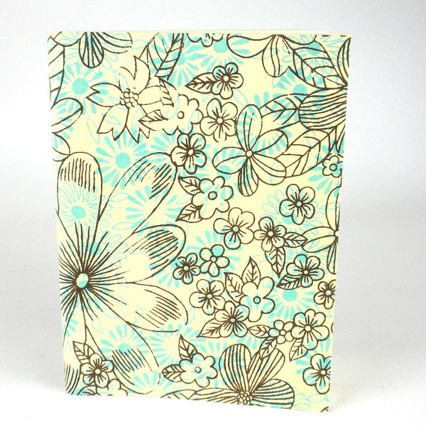 Sky Blue Floral Soft Journal - Sustainable Threads (J)