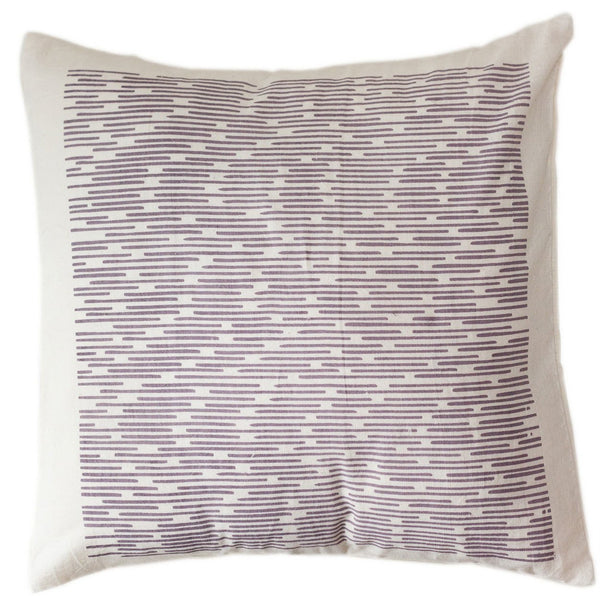 Purple Dashes Pillow Cover 12 by 12 - Sustainable Threads (L)
