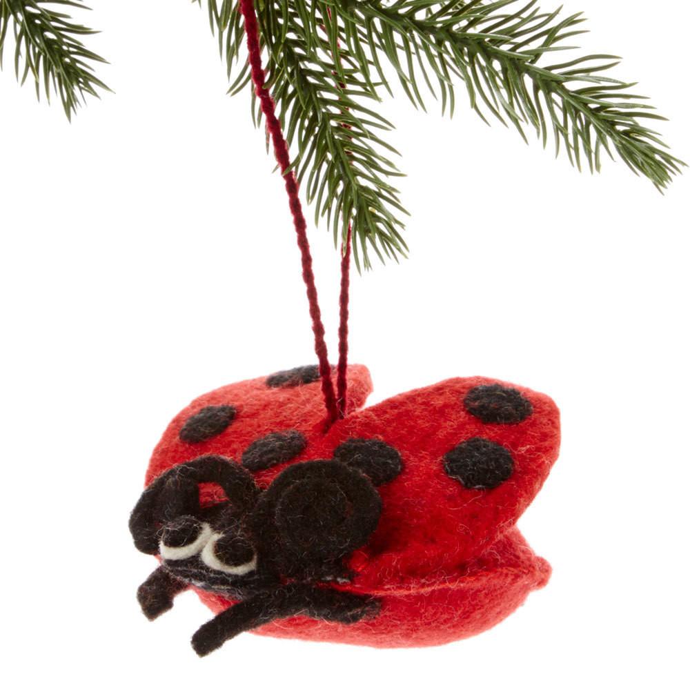 Ladybug Felt Holiday Ornament - Silk Road Bazaar (O)