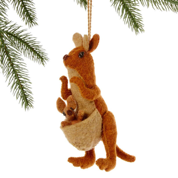 Kangaroo Felt Holiday Ornament - Silk Road Bazaar (O)