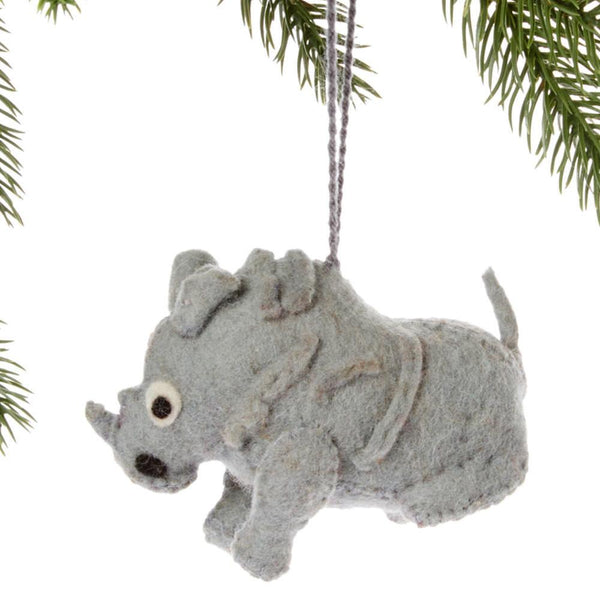 Rhino Felt Holiday Ornament - Silk Road Bazaar (O)