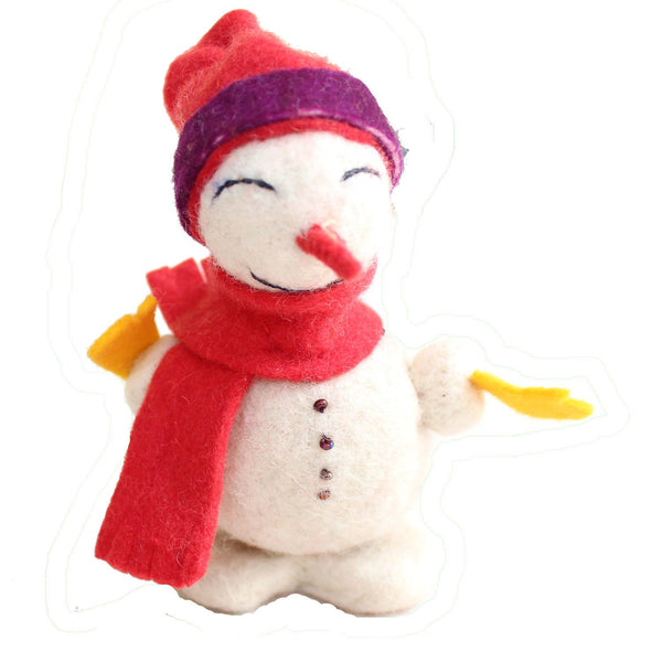 Snowman Felt Holiday Ornament - Silk Road Bazaar (O)