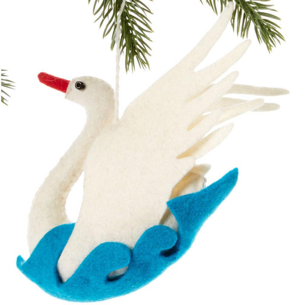 Swan Felt Holiday Ornament - Silk Road Bazaar (O)