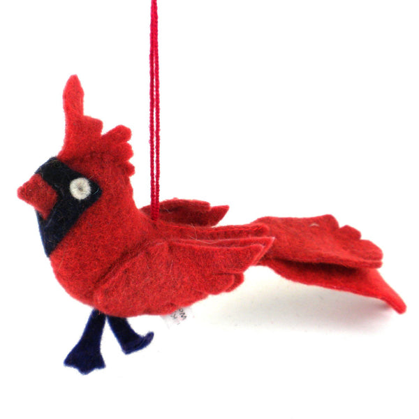 Cardinal Felt Holiday Ornament - Silk Road Bazaar (O)