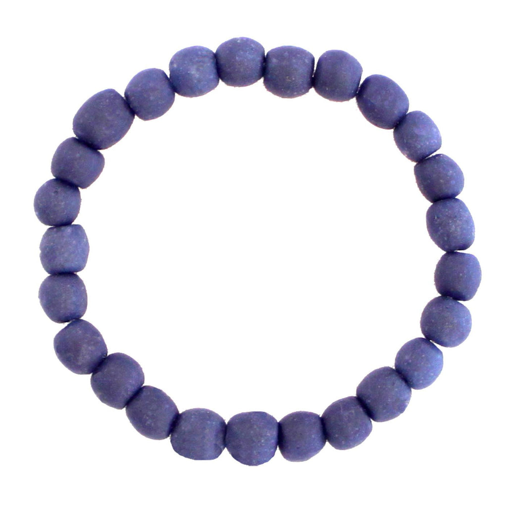 Recycled Glass Bead Bracelet Blueberry - Global Mamas