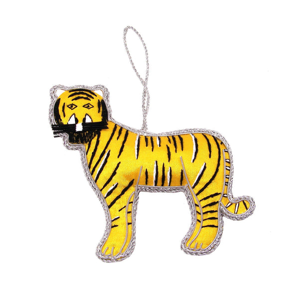 Yellow Tiger Holiday Ornament - WorldFinds (H)