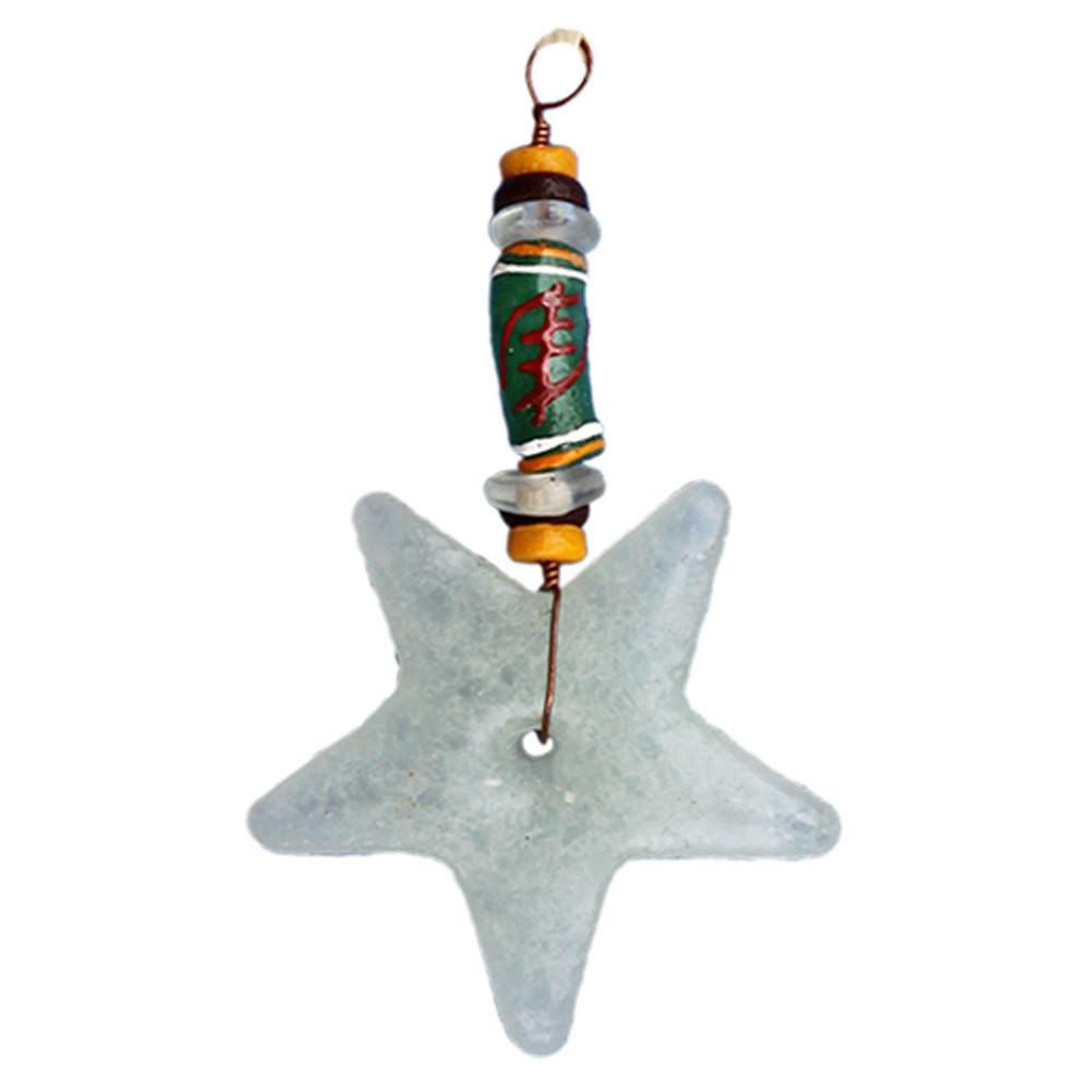 Adinkra Nyame Star Ornament White - Global Mamas (H)