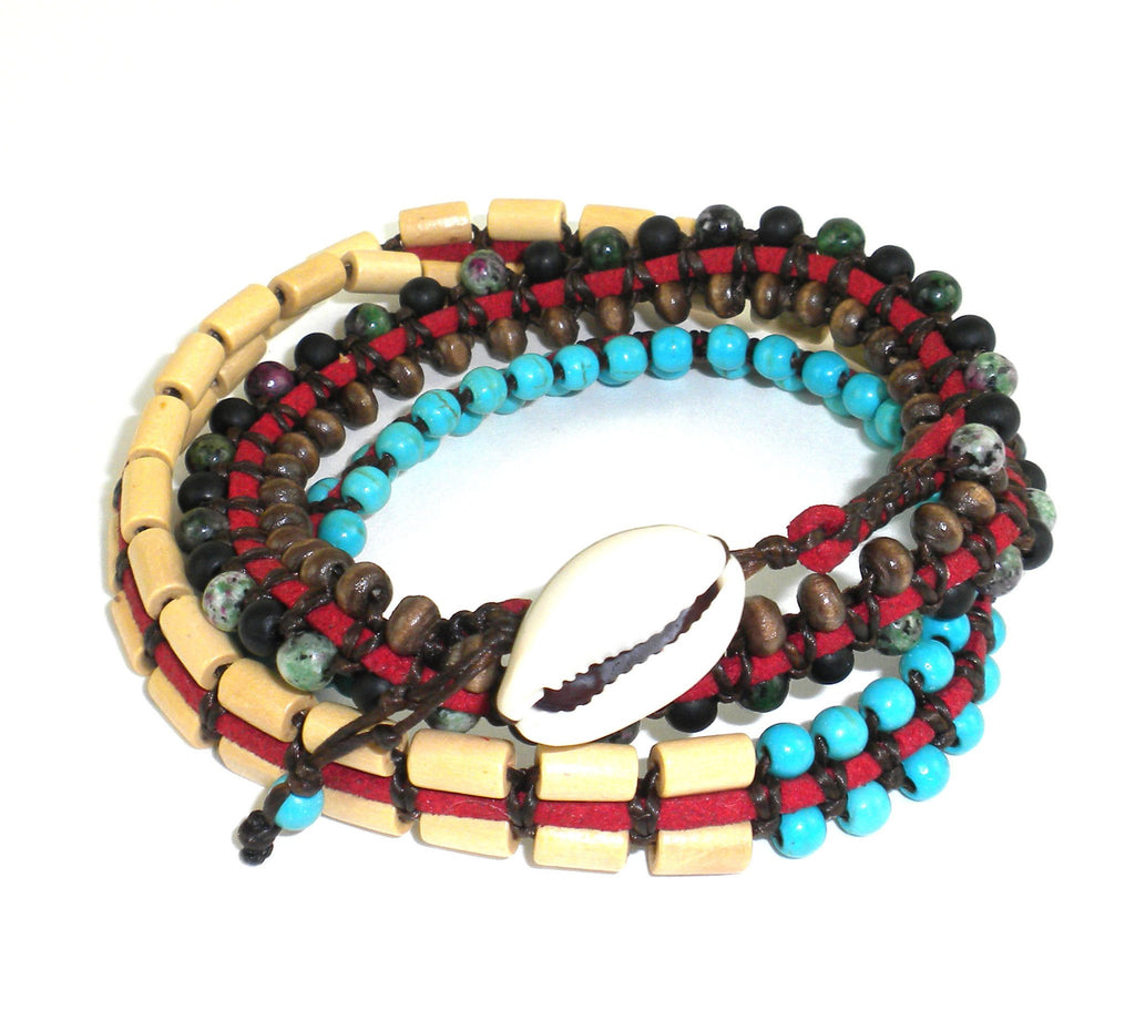 Mens Vegan Wrap Bracelet - Tribal Chief - Global Groove (J)