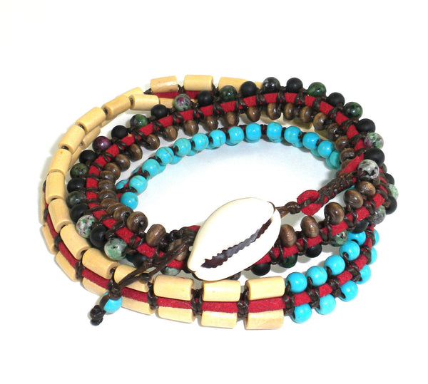 Mens Vegan Wrap Bracelet - Tribal Chief - Global Groove (J)
