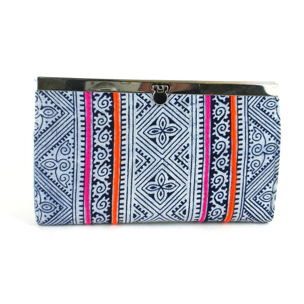 Indigo Ethnic Hmong Clutch - Global Groove (P)