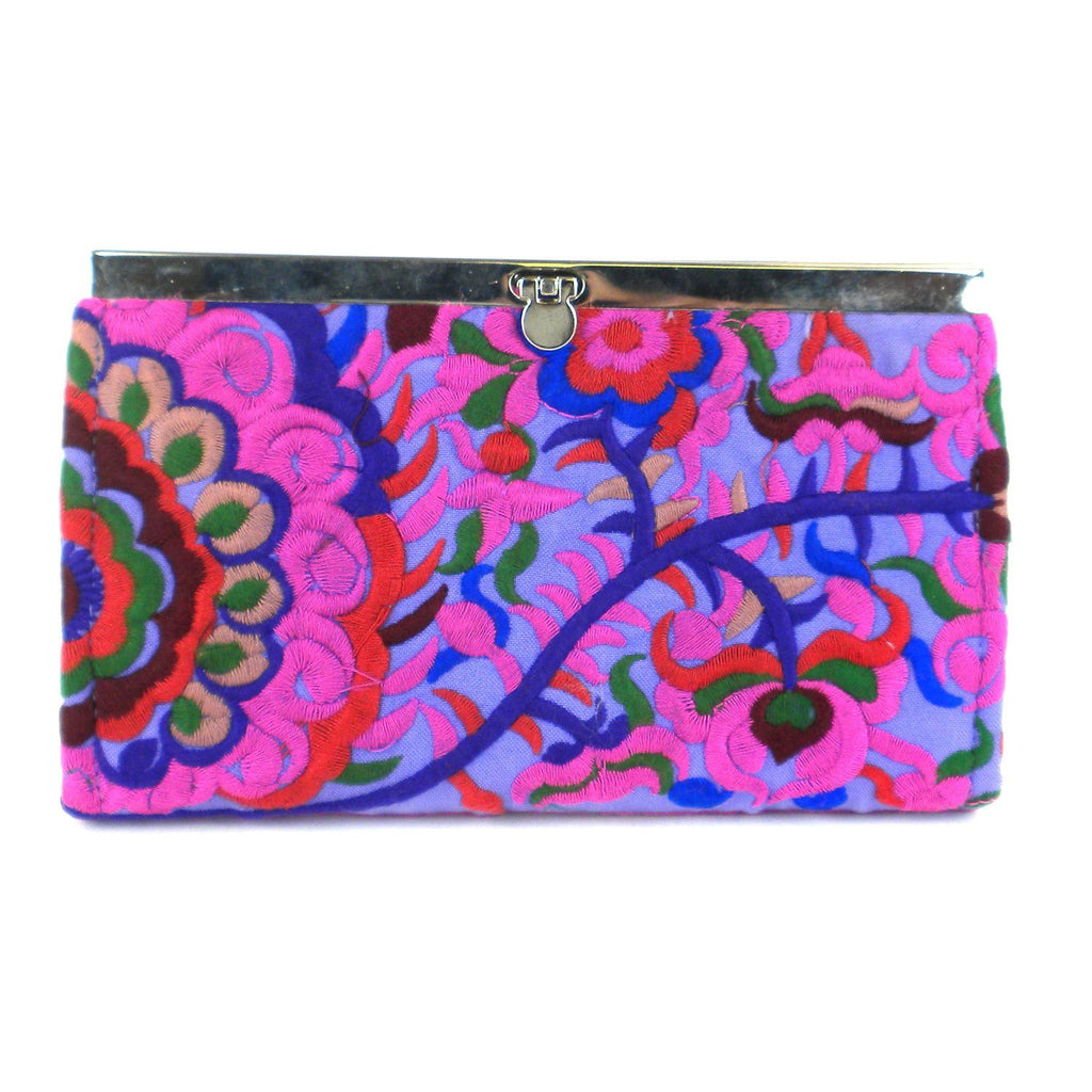 Purple Blossom Snap Clutch - Global Groove (P)