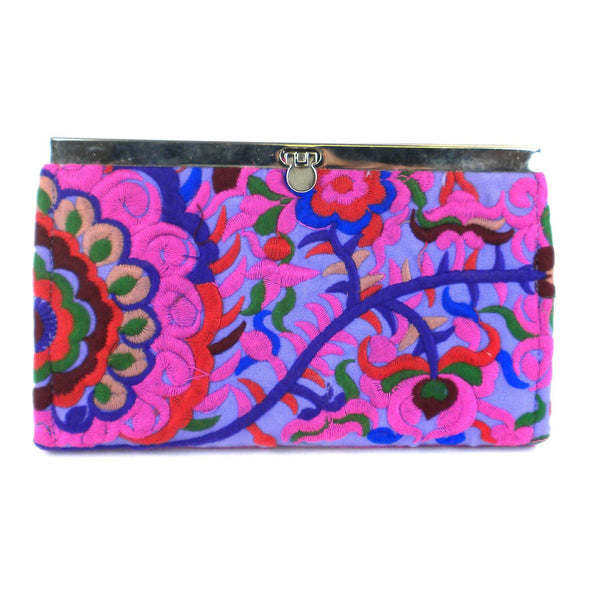 Purple Blossom Snap Clutch - Global Groove (P)