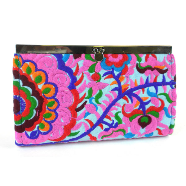 Turquoise Blossom Snap Clutch - Global Groove (P)