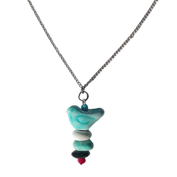 Bird Pebble Necklace Turquoise - Imani Workshop (J)