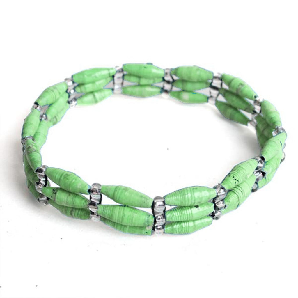 3 Strand Magazine Bead Bracelet Seafoam - Imani Workshop (J)