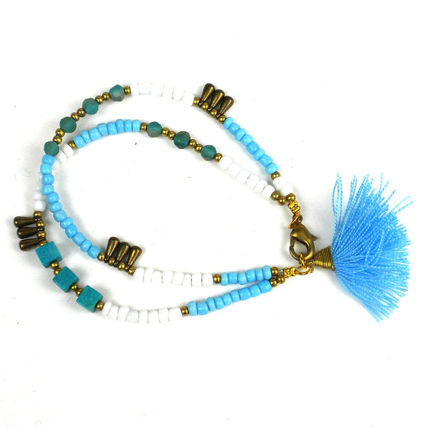 Kerala Tassel Bracelet Sky - Global Groove (J)