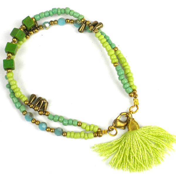 Kerala Tassel Bracelet Bamboo - Global Groove (J)