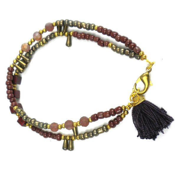 Kerala Tassel Bracelet Henna - Global Groove (J)