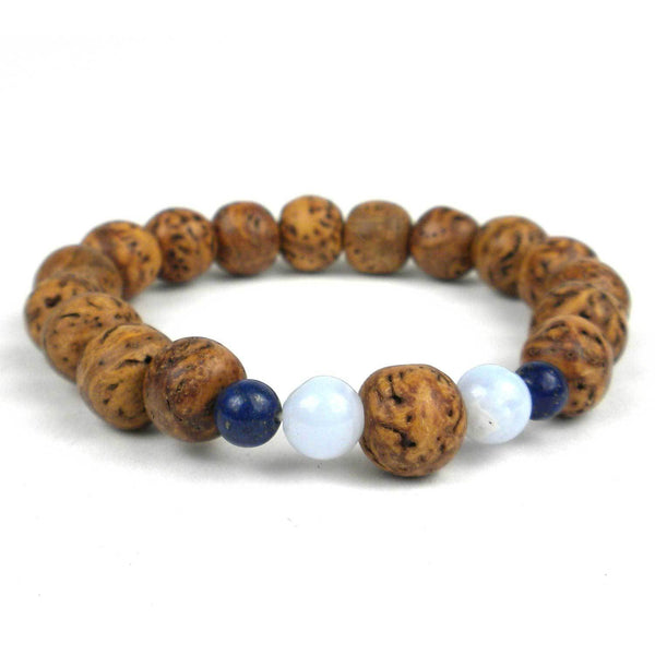 Blue Lace Bodhi Wrist Mala Bracelet - Global Groove (J)