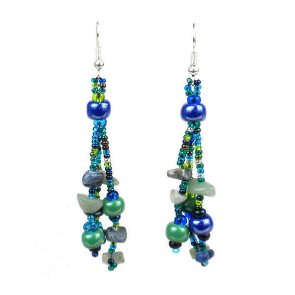 Beach Ball Earrings - Green Blue - Lucias Imports (J)