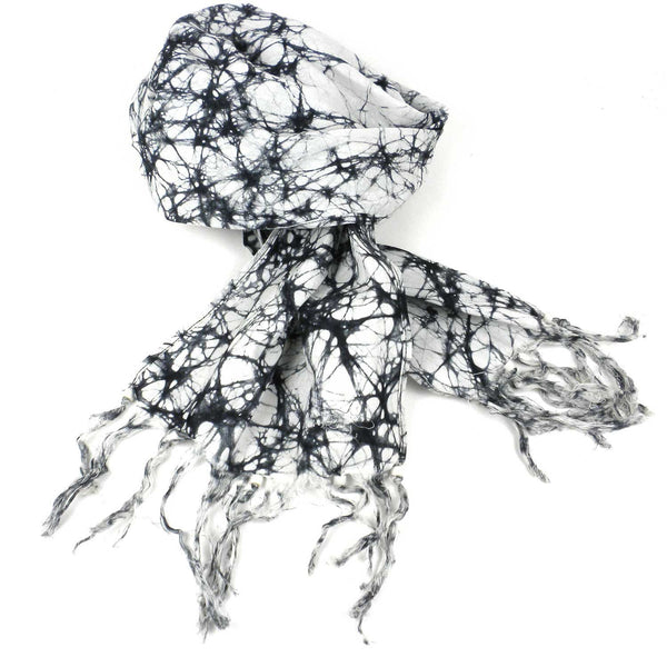 Batiked Scarf - Gray - World Peaces (S)