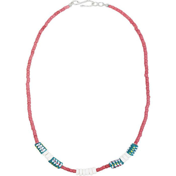 Hand Painted Necklace Teal - Global Mamas