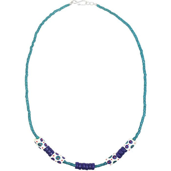 Hand Painted Necklace White - Global Mamas