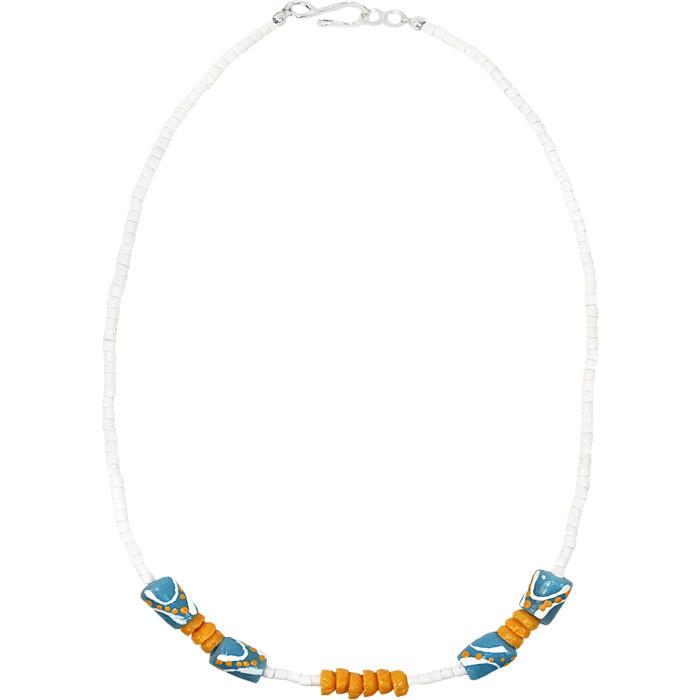 Hand Painted Necklace Light Blue - Global Mamas