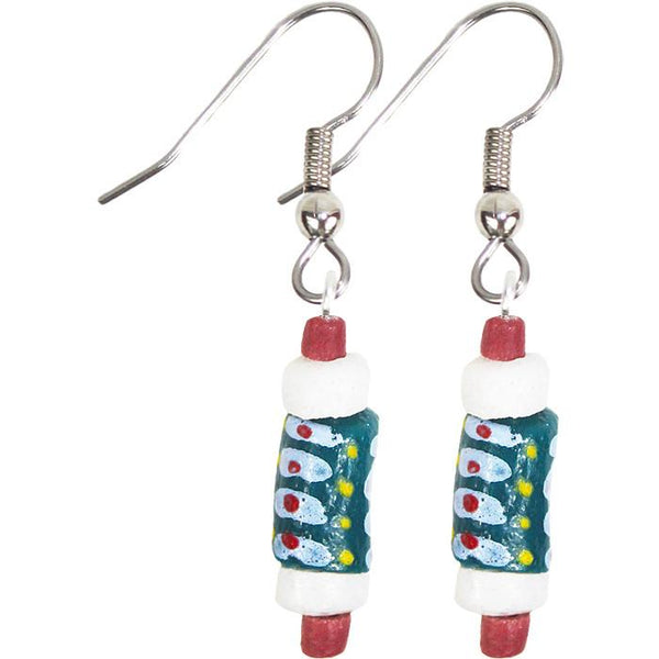 Hand Painted Earrings Teal - Global Mamas