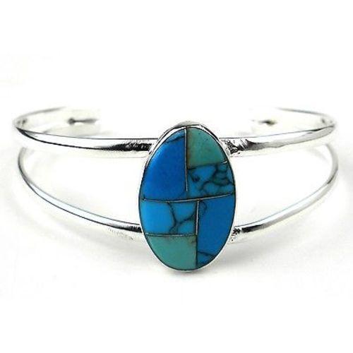 Turquoise Stone Mosaic Bracelet Handmade and Fair Trade