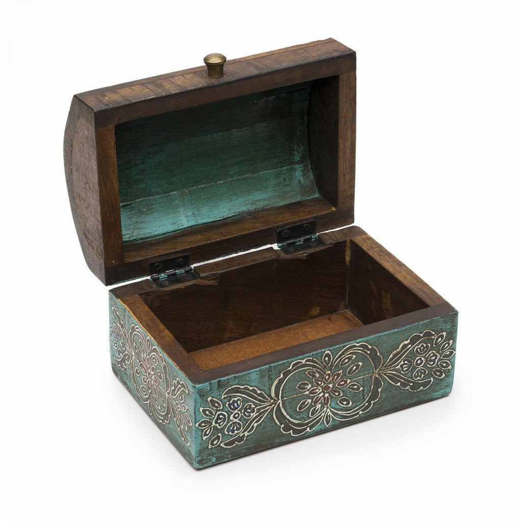 Antiqued Metal and Wood Chest - Matr Boomie (B)