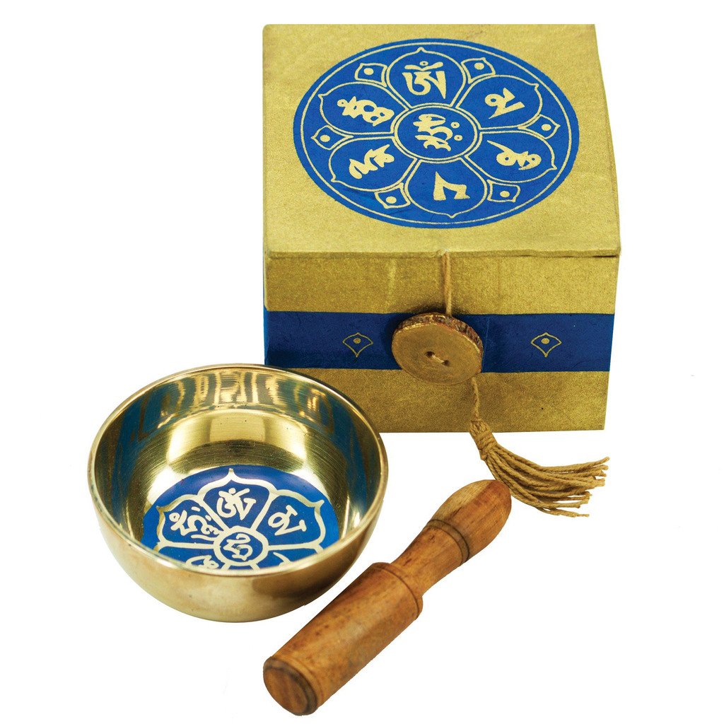Meditation Bowl Box: 3'' Om Lotus - DZI (Meditation)