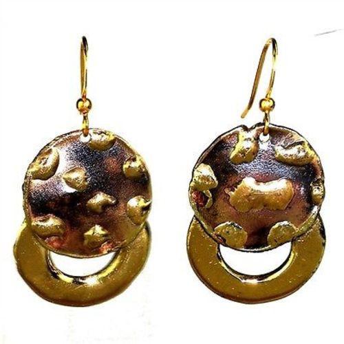 Make Your Mark Twice Brass Earrings Handmade and Fair Trade