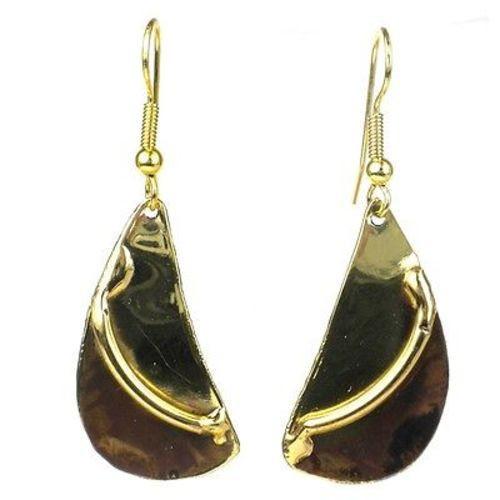 Brushstroke Brass Earrings Handmade and Fair Trade