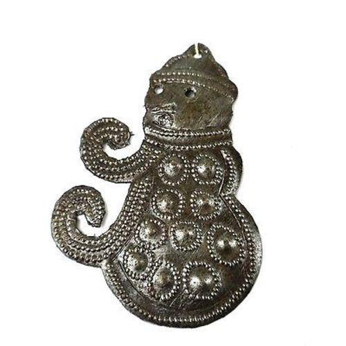 Snowman Design Steel Drum Ornament Handmade and Fair Trade