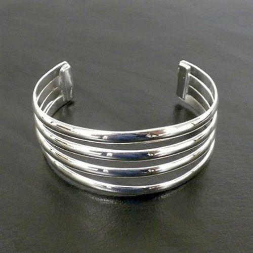 Silver Overlay Cuff  Four Bar Design Handmade and Fair Trade