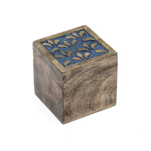 Holi Color Rub Wood Keepsake Box - Botanical - Matr Boomie (B)