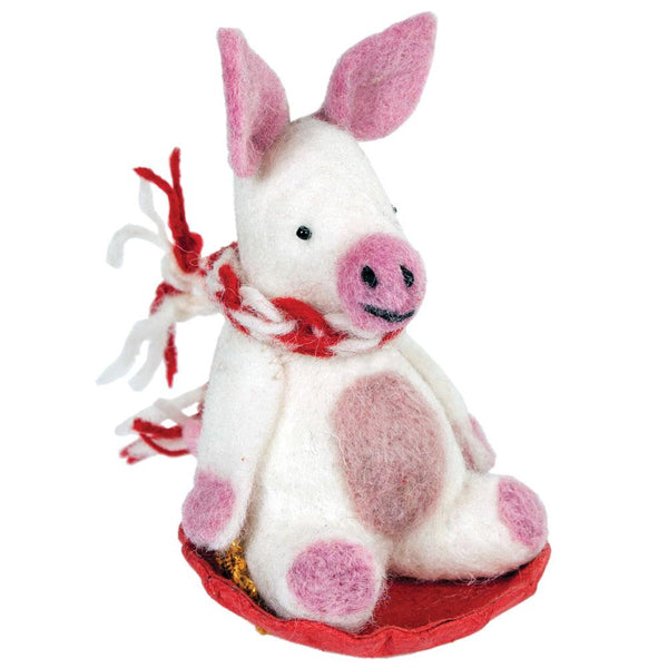 Piggles the Pig Felt Ornament - Wild Woolies (H)