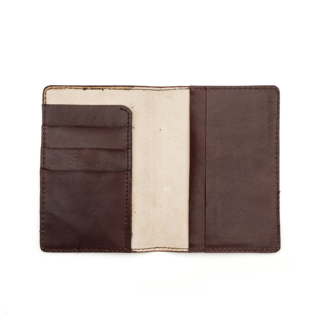 Sustainable Leather Passport Wallet - Brown - Matr Boomie (W)