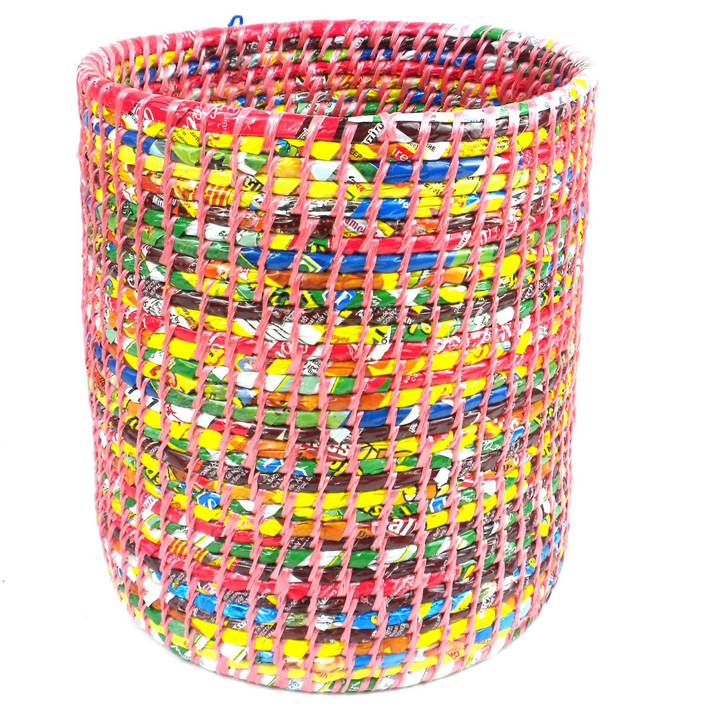 Recycled Waste Basket Pink - Jeevankala (Basket)